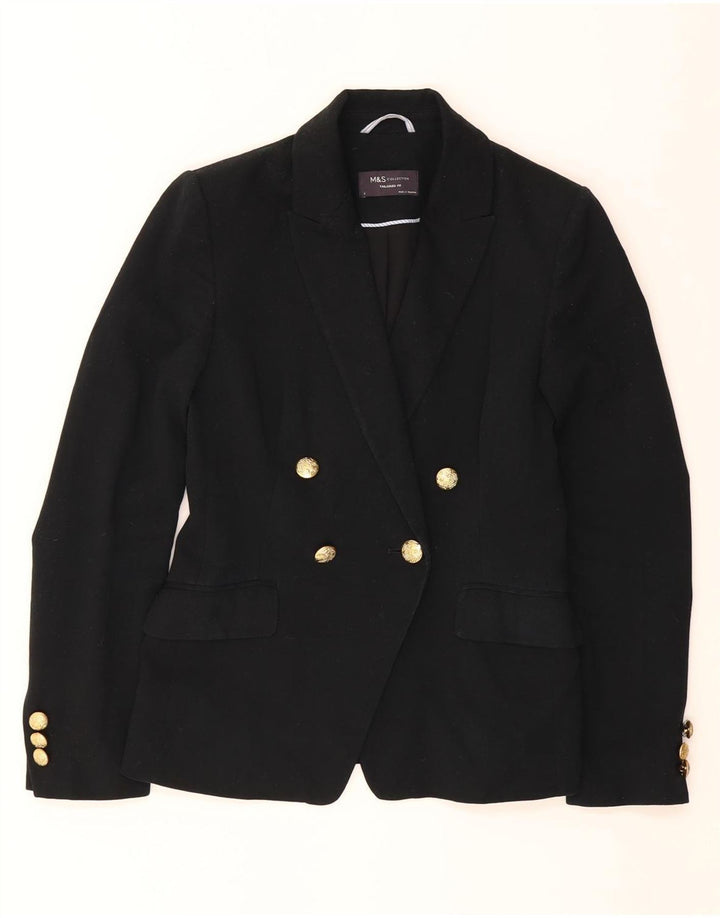 Marks & Spencer Damen Tailored Fit Blazer Jacke UK 6 XS Schwarz