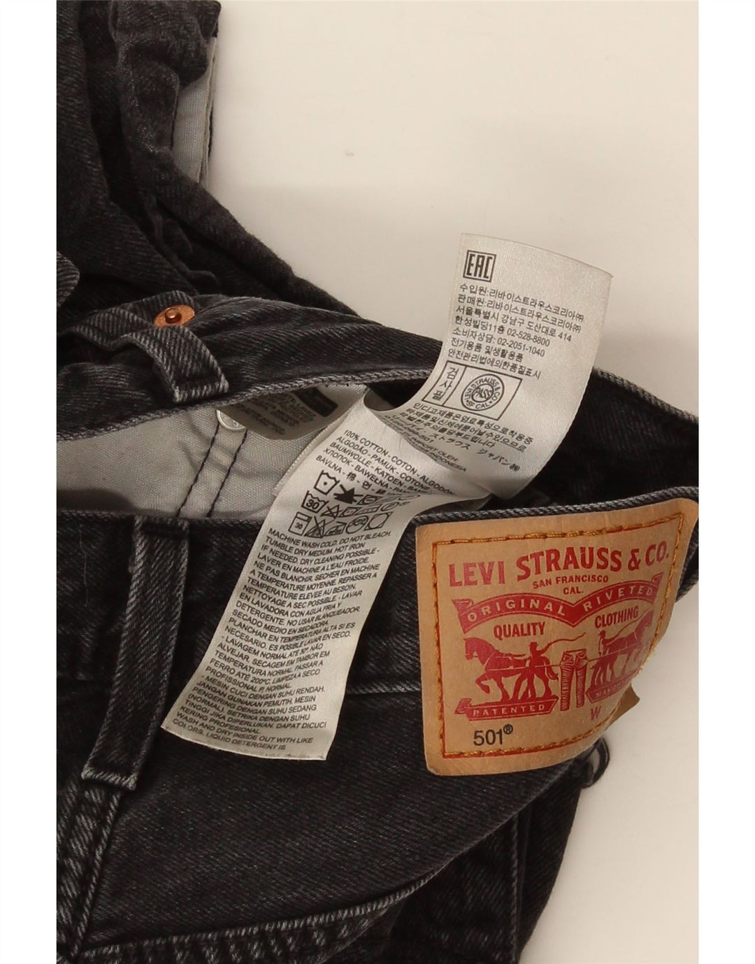 Levi's Womens 501 Denim Shorts W25 XS Grey Cotton