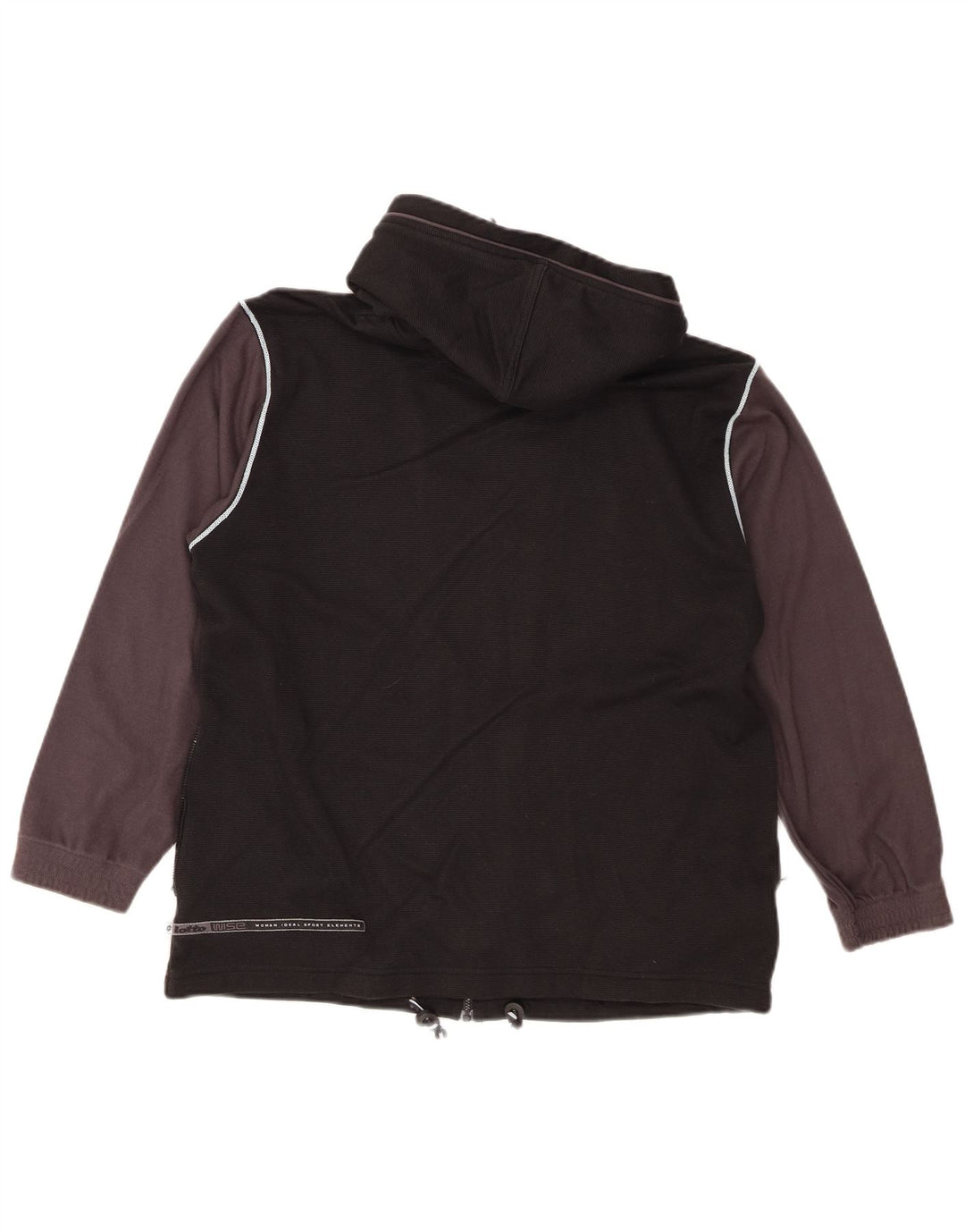 Lotto Mens Zip Hoodie Sweater Medium Black Colourblock Viscose