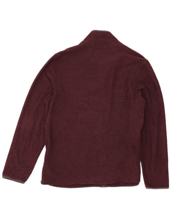Marks & Spencer Mens Standard Fleece Jacket UK 40 Large Burgundy Polyester