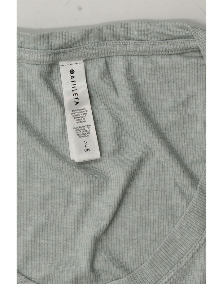 ATHLETA Womens Oversized Top Long Sleeve UK 10 Small Blue Modal