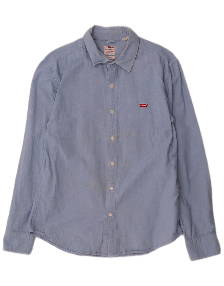 Levi's Mens Slim Fit Shirt Medium Blue Cotton