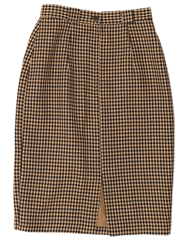 Michael H Damen Bleistiftrock UK 12 Medium W26 Beige Argyle/Diamond Wool