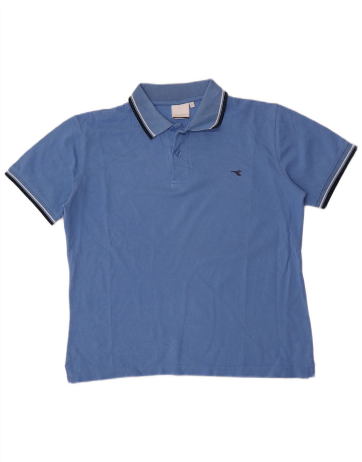 Diadora Herren Poloshirt Mittelblau