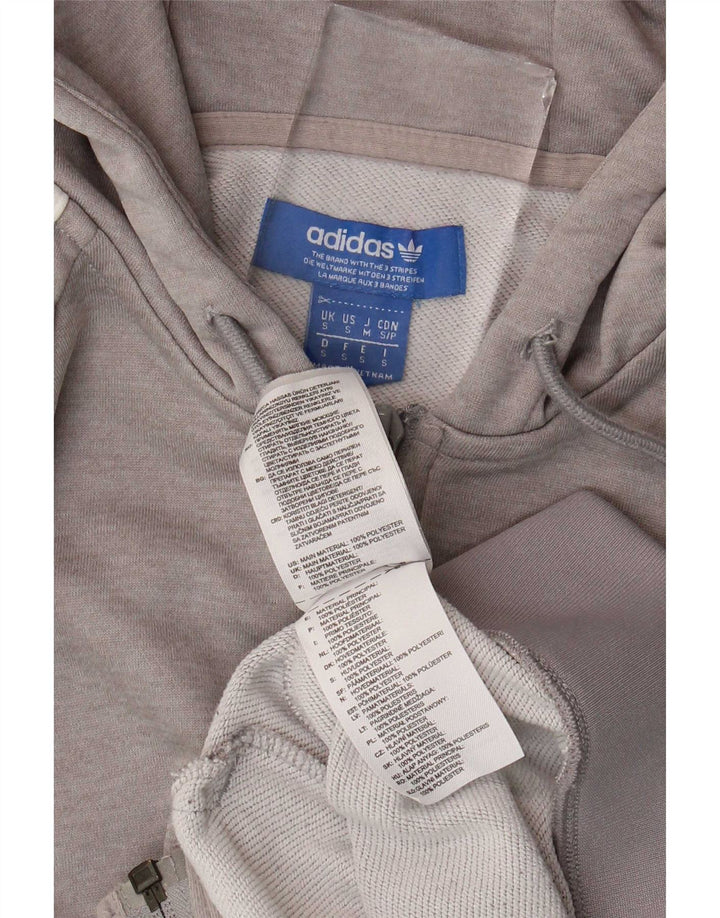 Adidas Mens Zip Hoodie Sweater Small Grey Polyester