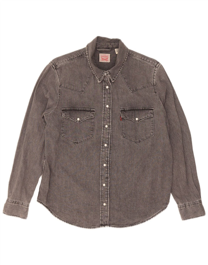 Levi's Camisa vaquera para mujer UK 44 Algodón gris medio