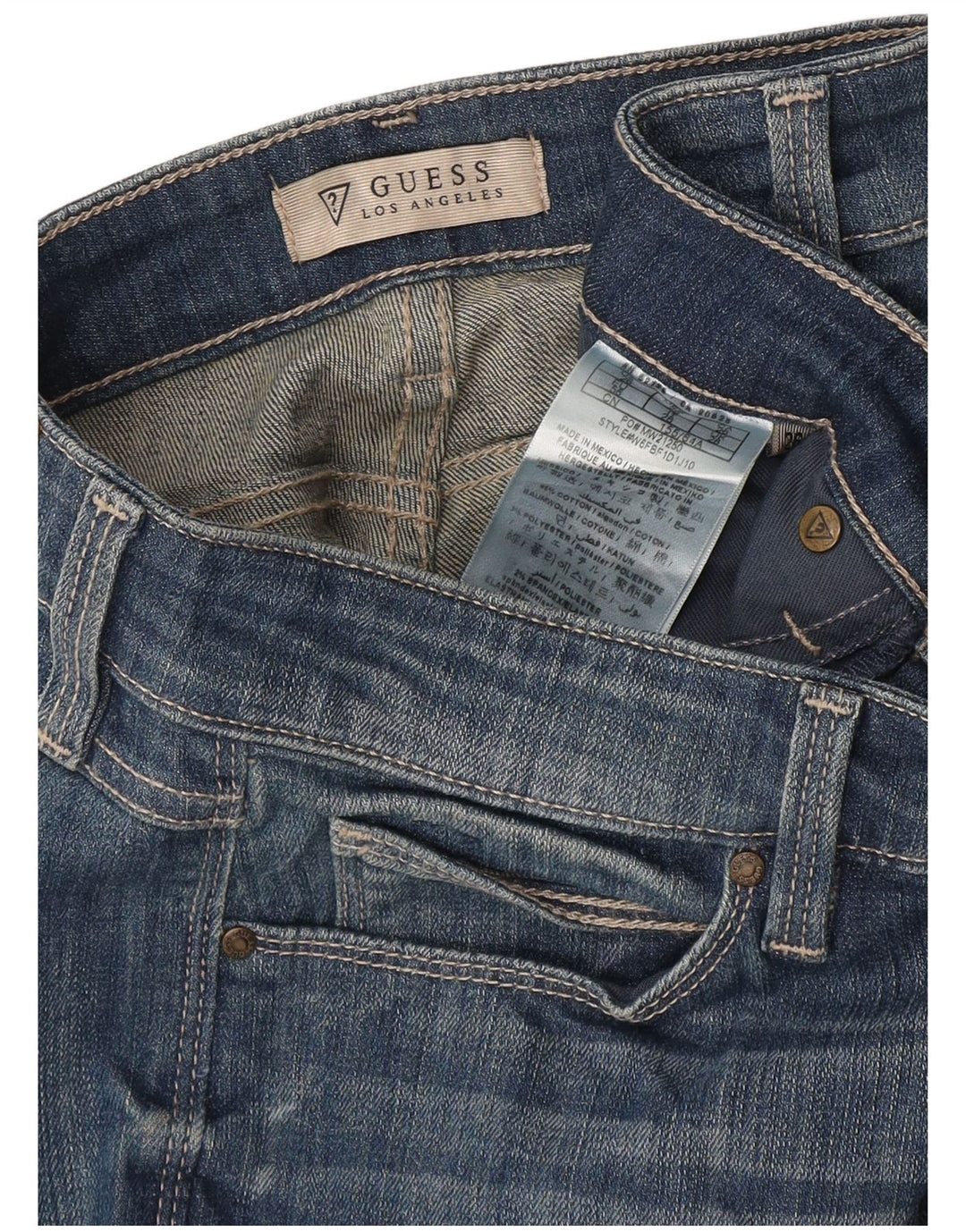 Guess Womens Cropped Jeans W28 L24 Blue Cotton