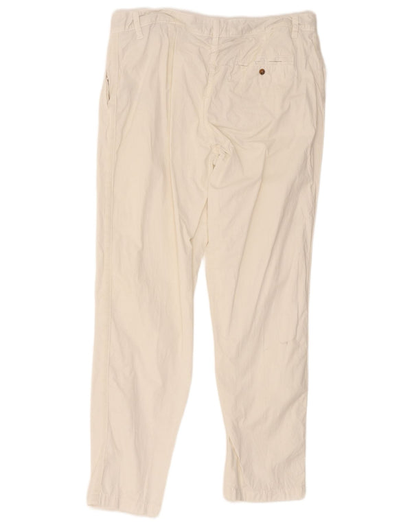 Marks & Spencer Γυναικείο ίσιο παντελόνι Chino UK 16 μεγάλο W36 L29 Λευκό