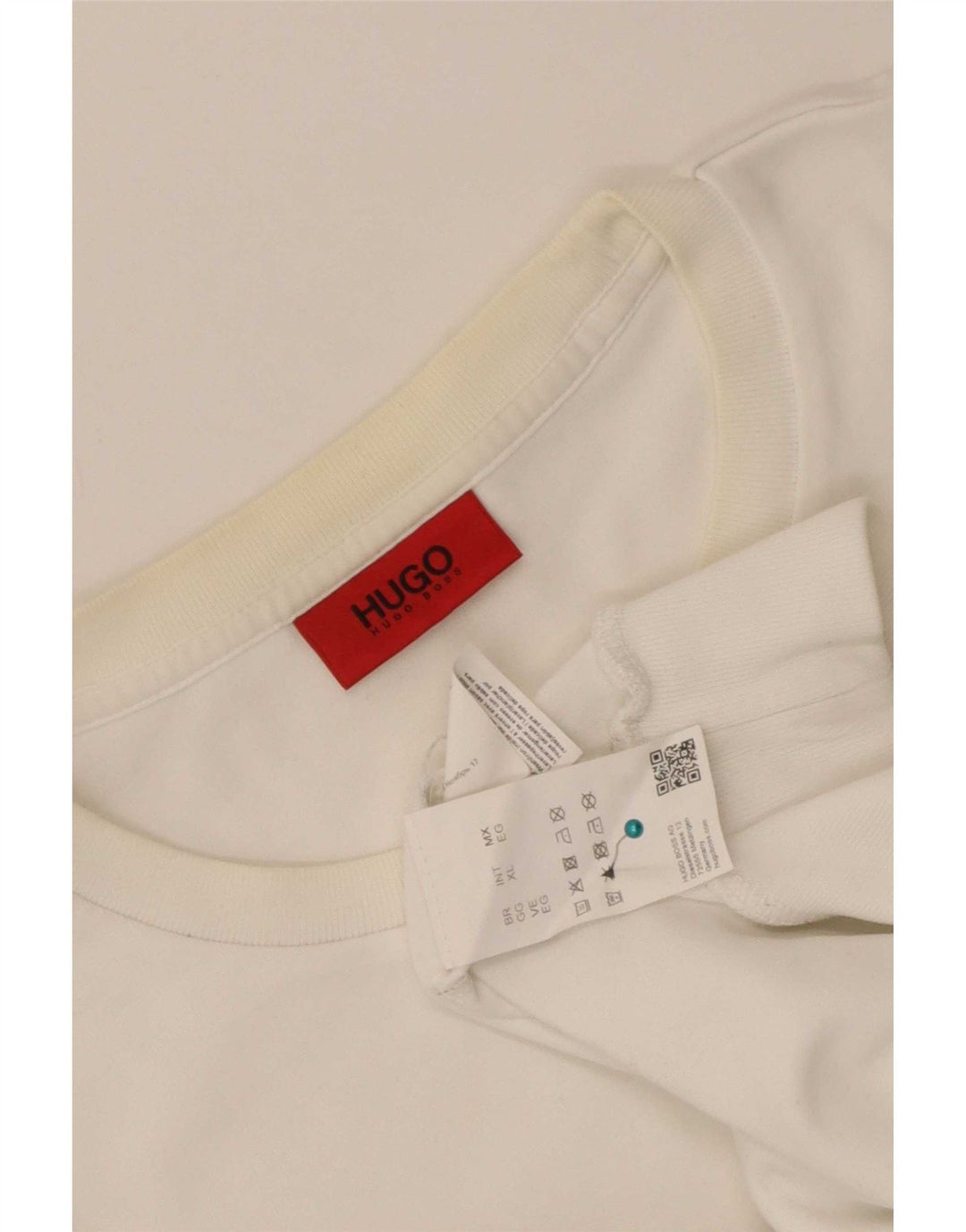 Hugo Boss Herren-Sweatshirt mit Grafik, XL, weiße Baumwolle