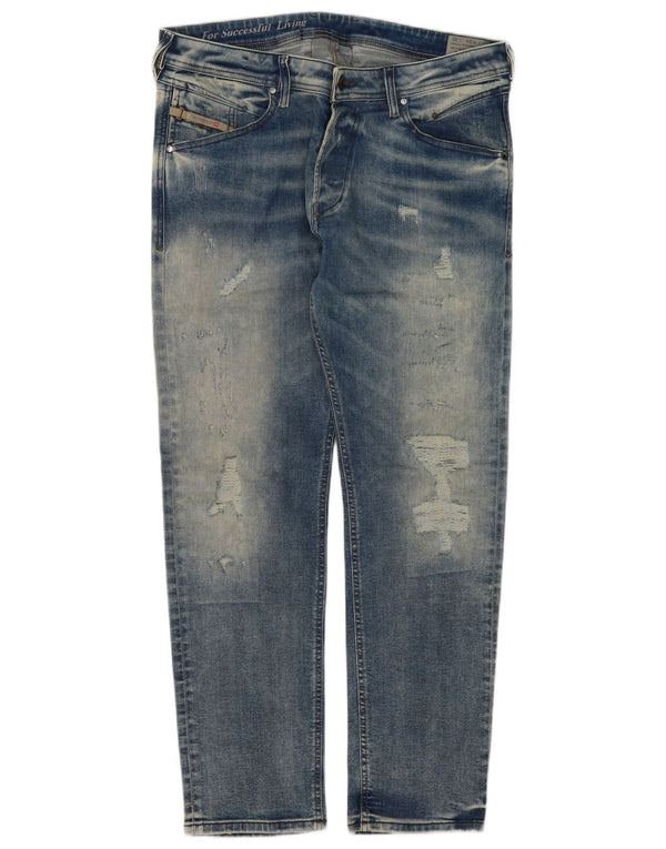 Diesel Jeans Belther Regular Slim affusolati da uomo W34 L30 Blu