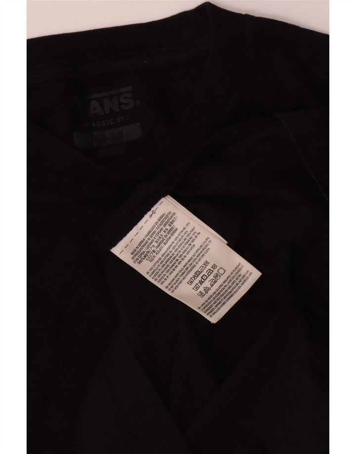 Vans Mens Graphic Top Manga Longa Médio Algodão Preto