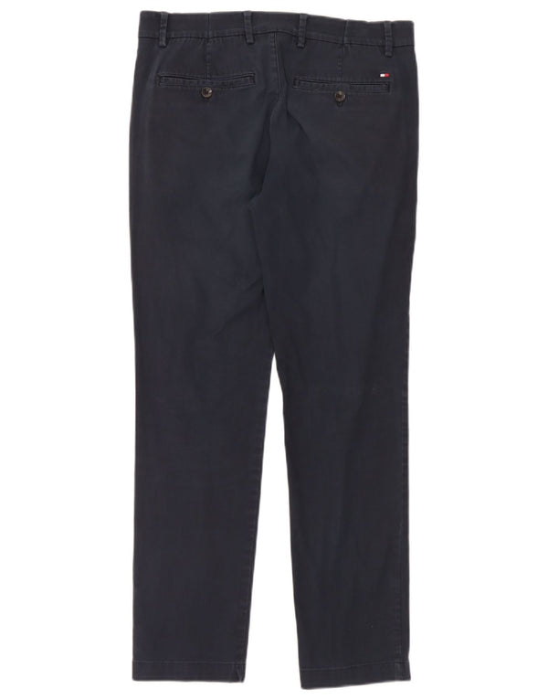 Tommy Hilfiger Mens Slim Chino Calças W32 L30 Azul Marinho Algodão