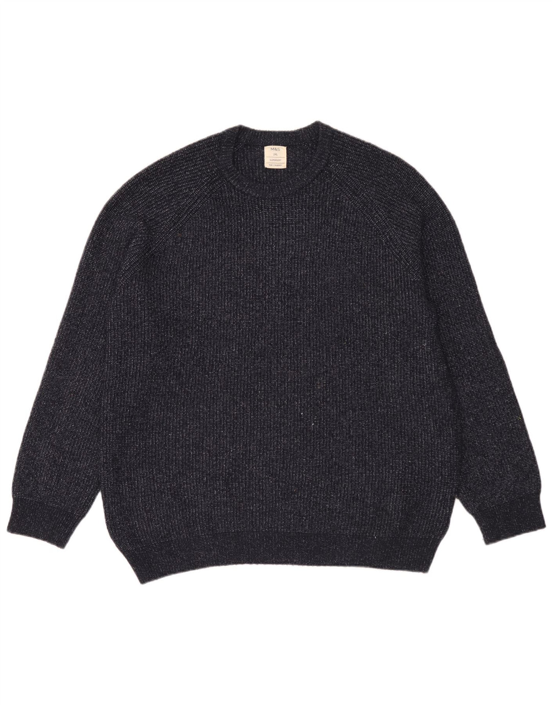 Marks & Spencer Mens Crew Neck Jumper Sweater 2XL Navy Blue Polyamide