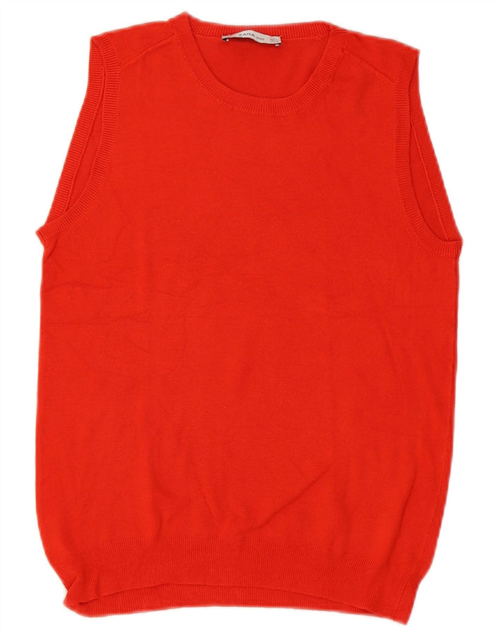 Zara Dame Vest Tank Top UK 14 Large Red