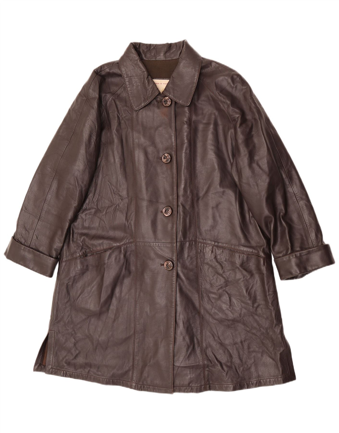 Dibi Damen Ledermantel IT 48 XL Braunes Leder