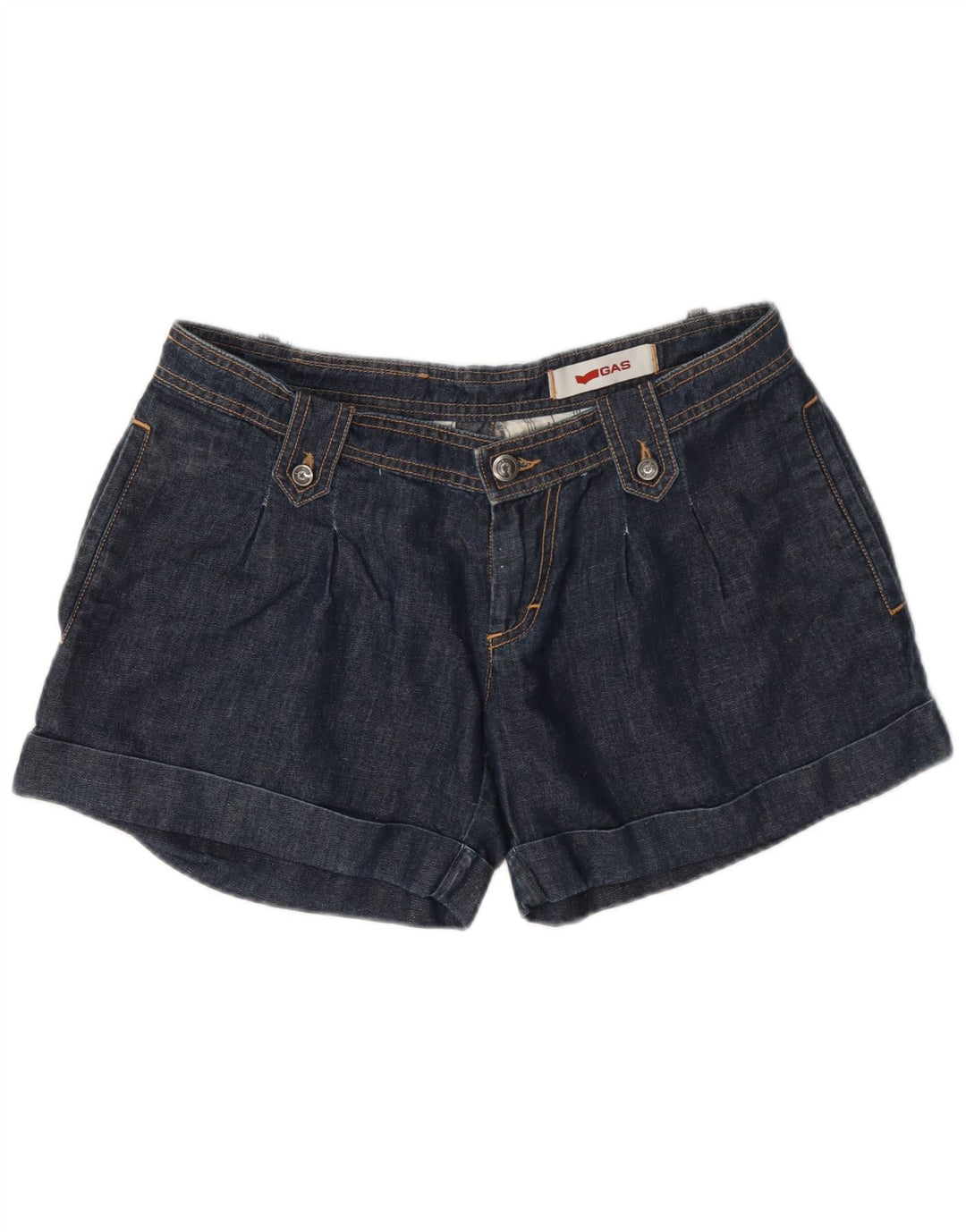 Gas Womens Denim Shorts W29 Medium Navy Blue Cotton