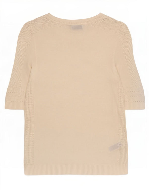 Marks & Spencer Womens Boat Neck Jumper Sweater UK 8 Small Off White