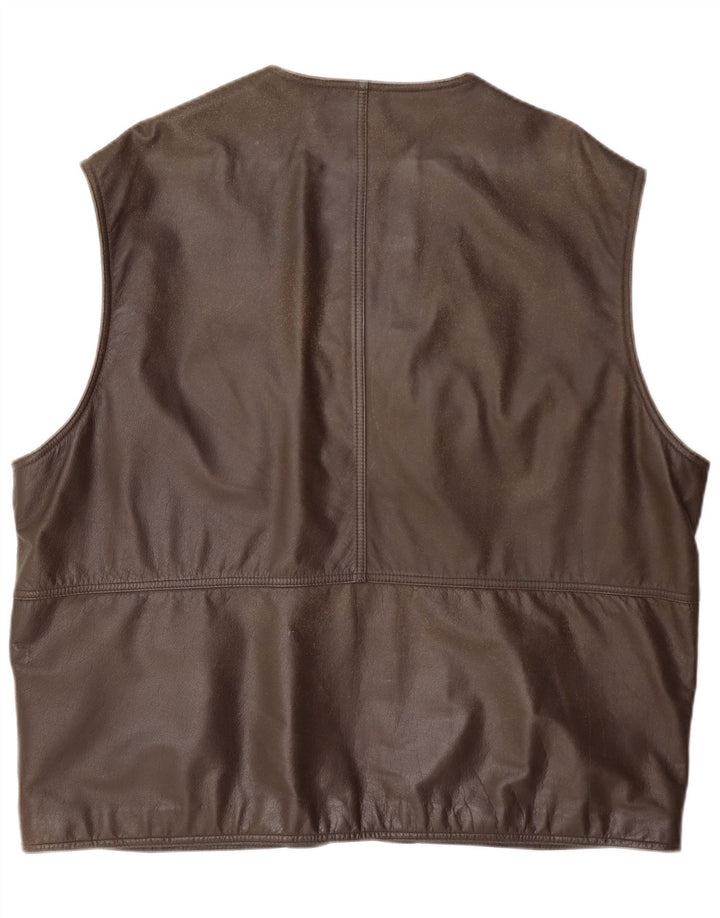 Itallo Herren-Leder-Utility-Gilet IT 60 4XL Braun
