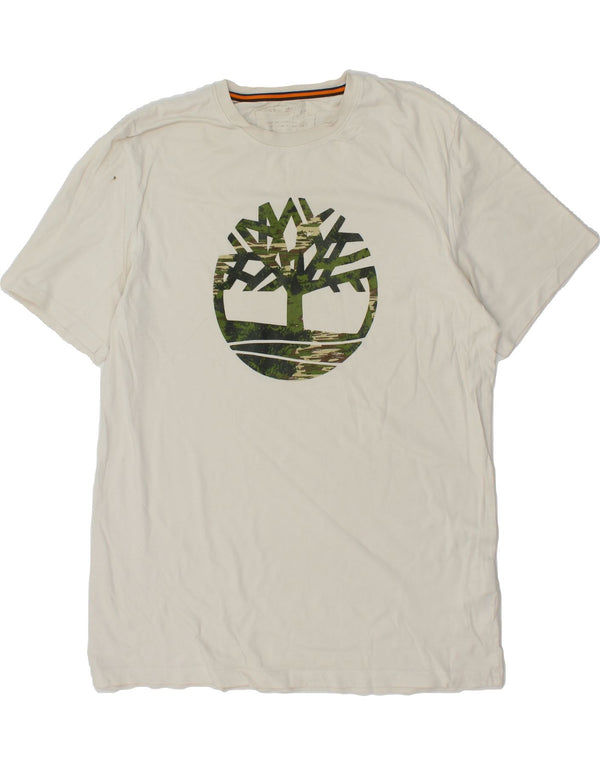 TIMBERLAND Herre Grafisk T-Shirt Top Stor Hvid