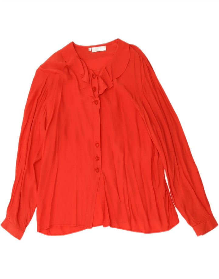 VINTAGE Womens Shirt Blouse UK 16 Large Red Acetate Vintage Vintage and Second-Hand Vintage from Messina Hembry 