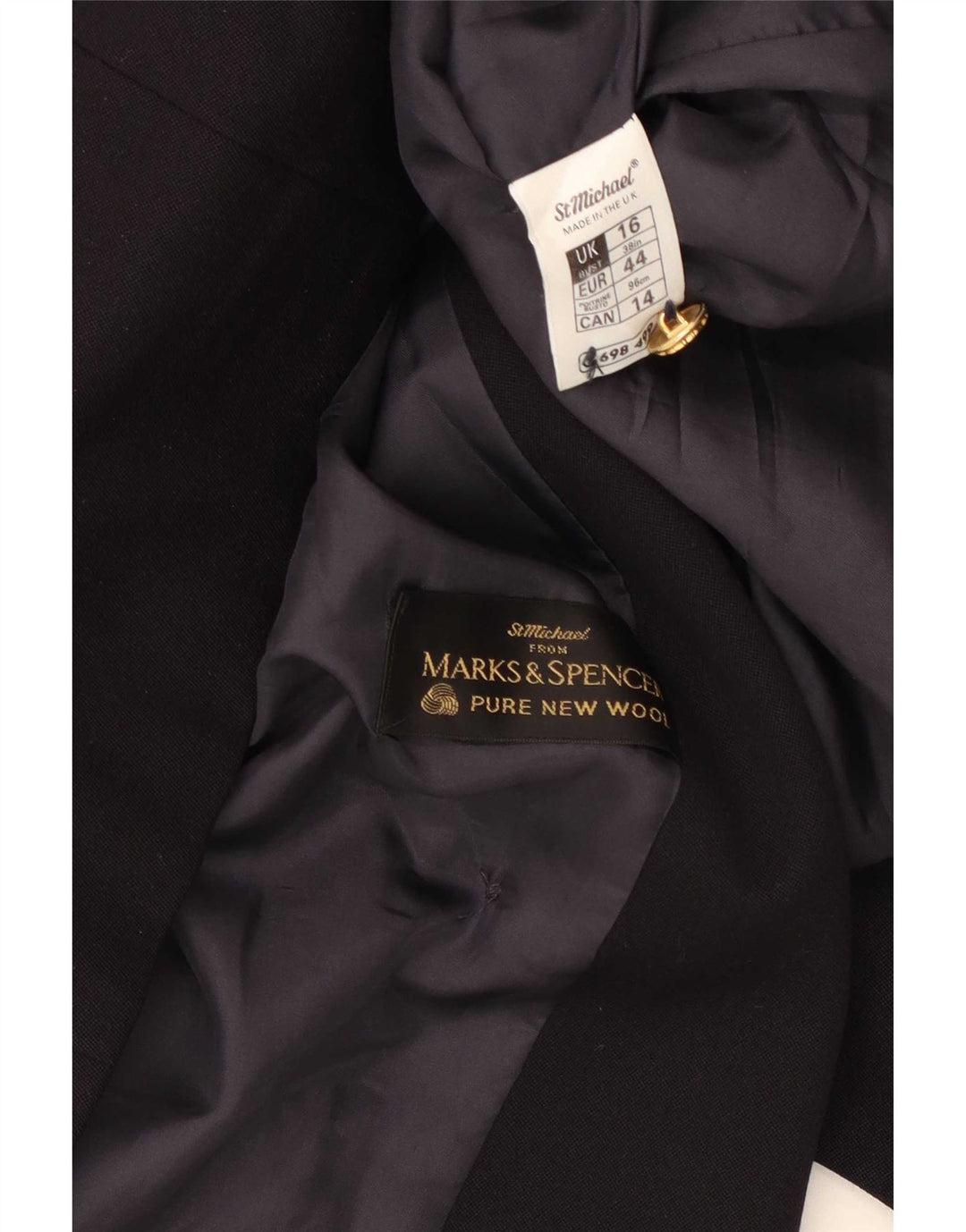 Marks & Spencer Chaqueta tipo blazer con doble botonadura para mujer UK 46 Grande Azul marino