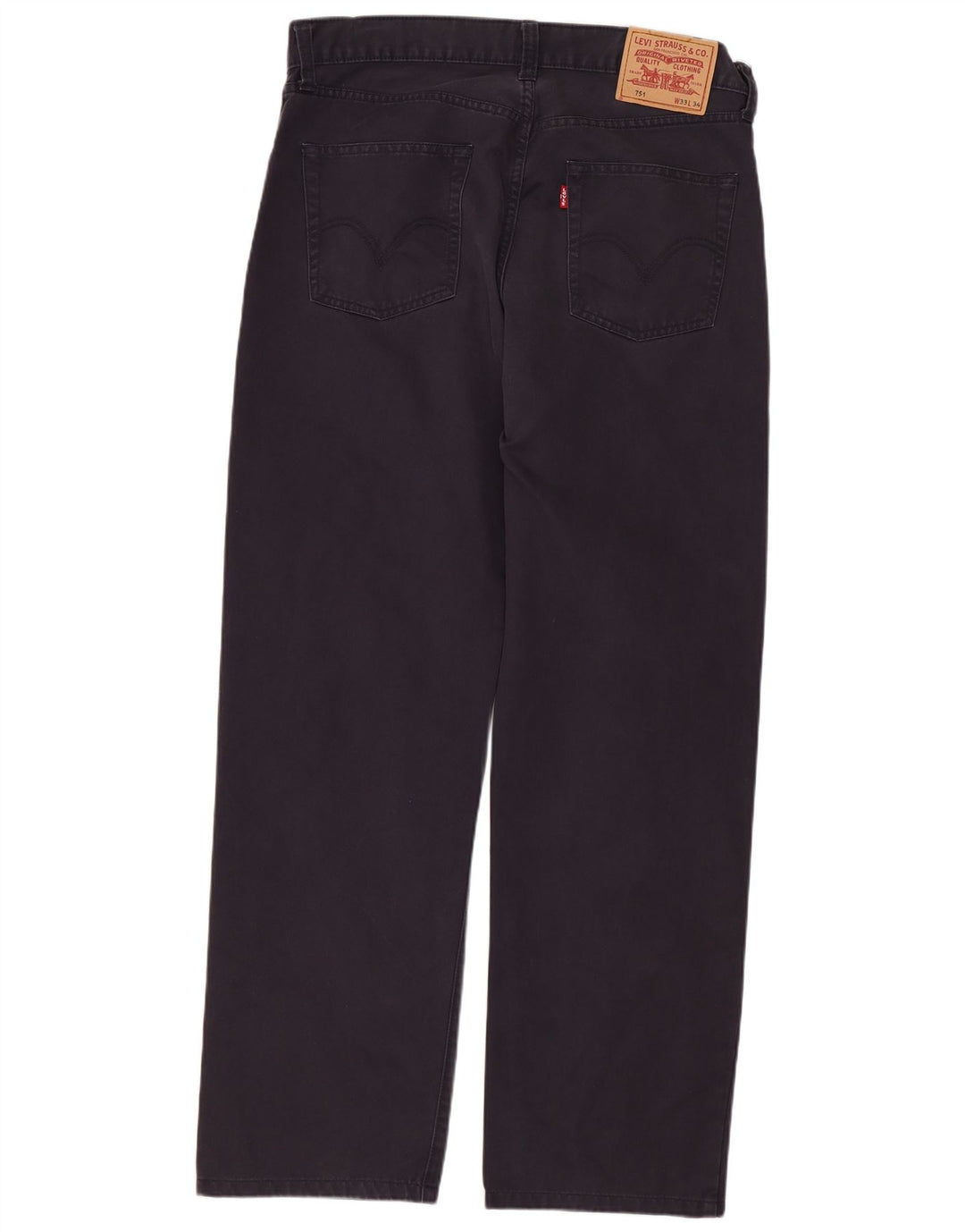 Levi's Mens 751 Straight Jeans W33 L29 Navy Blue Cotton