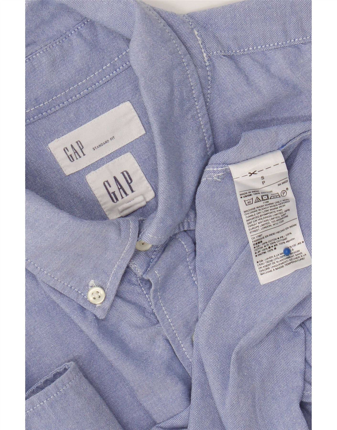 Gap Mens Standard Fit Shirt Small Blue Cotton