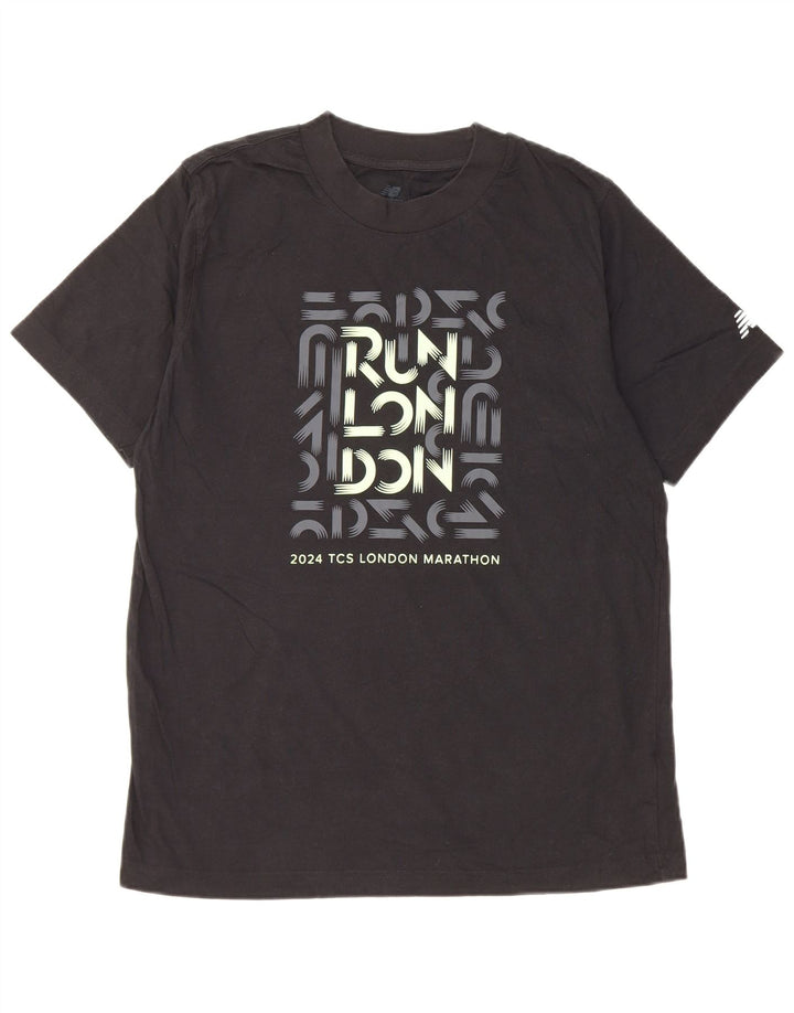 New Balance Mens Graphic T-Shirt Top Medium Black Cotton