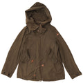 Zara Dame Hooded Parka Jacket UK 36 Small Green Nylon