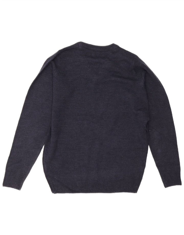 James Pringle Mens V-Neck Jumper Sweater Small Navy Blue Acrylic