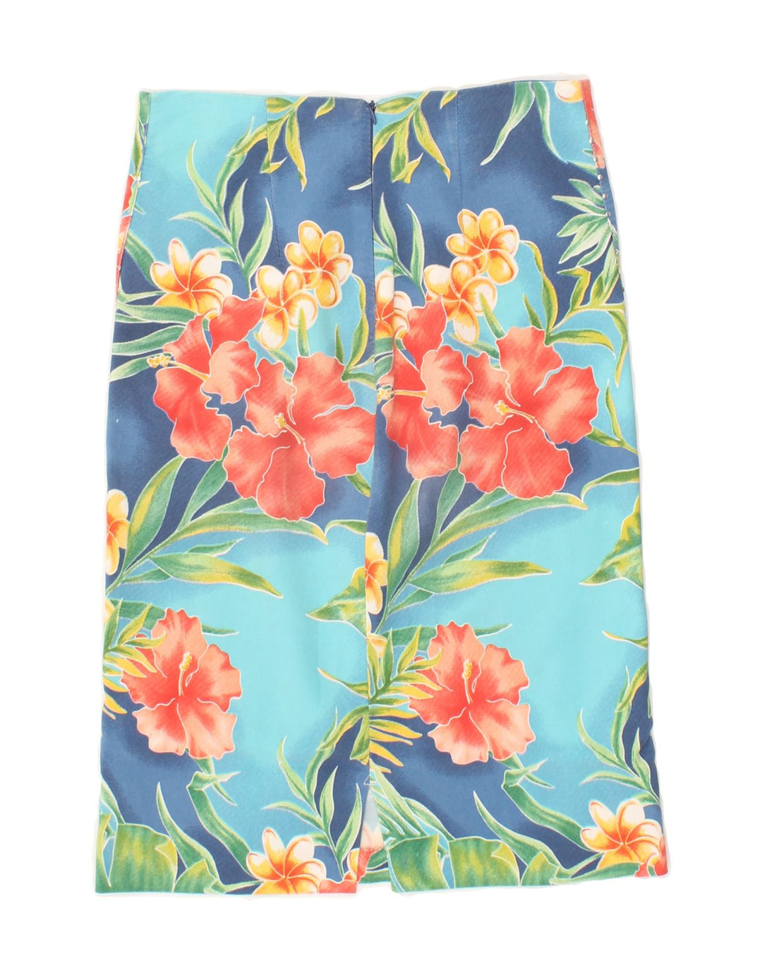 VINTAGE Womens Straight Skirt W28 Medium  Blue Floral Polyamide Vintage Vintage and Second-Hand Vintage from Messina Hembry 