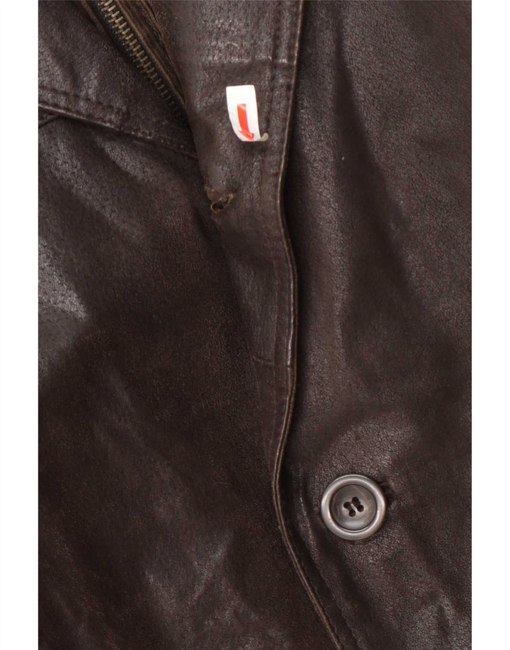 Jaqueta de couro masculina Bata IT 54 2XL marrom