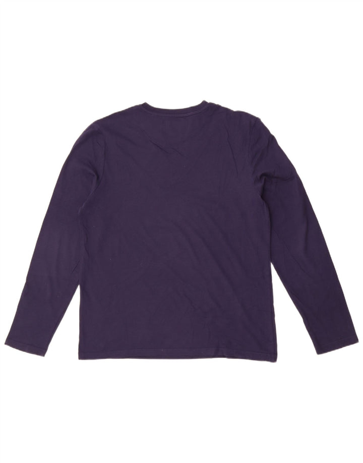 Lyle & Scott Camiseta para hombre de manga larga de algodón azul marino medio