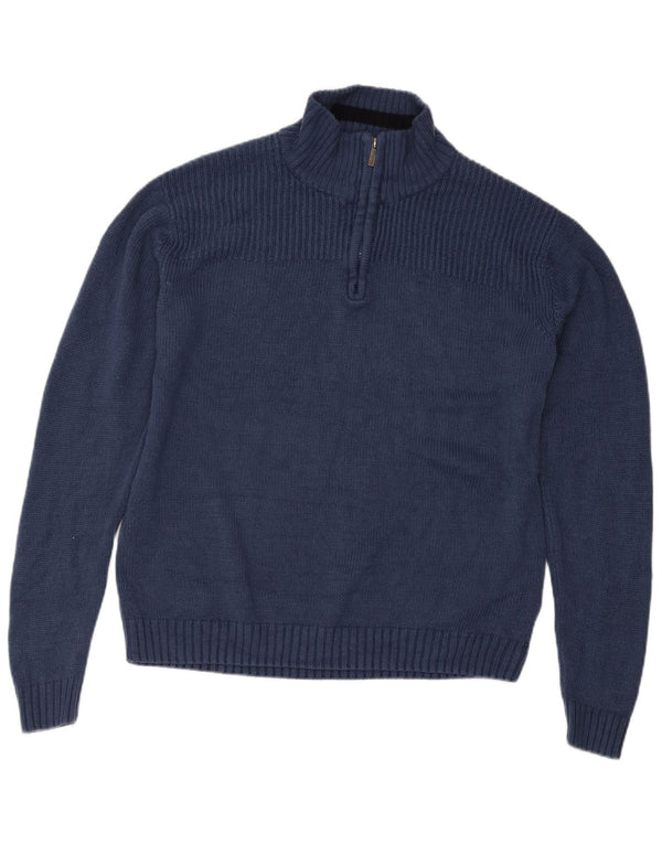 Pulover pentru bărbați Pierre Cardin, cu fermoar, cu gât, 2XL, acrilic, albastru bleumarin
