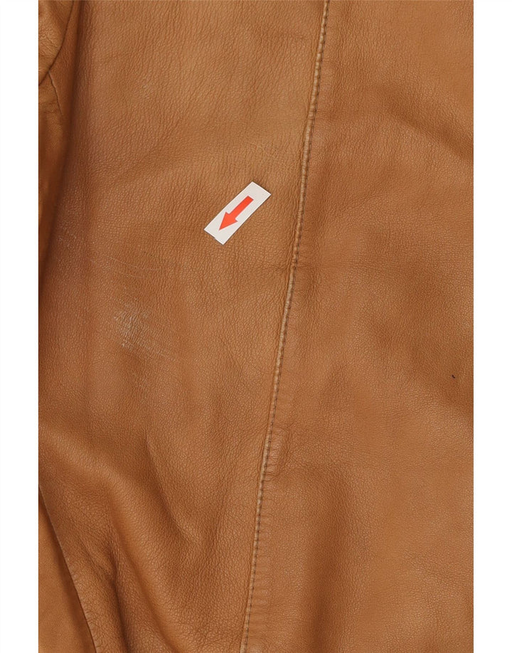 Vintage Mens Leather Jacket IT 54 2XL Brown