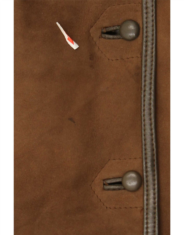 Vintage Damen Lammfellmantel IT 44 Mittelbraun