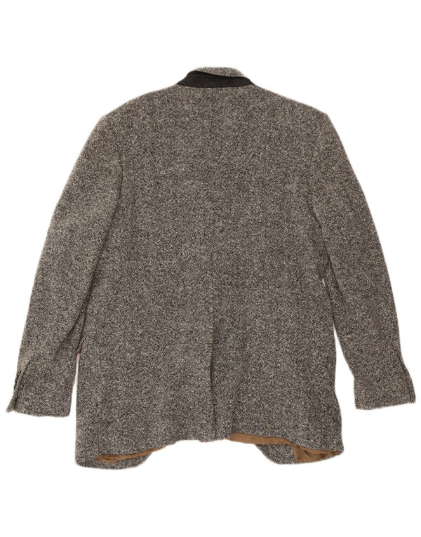 Jaqueta Blazer masculina Dolce & Gabbana com 1 botão IT 52 XL lã manchada cinza