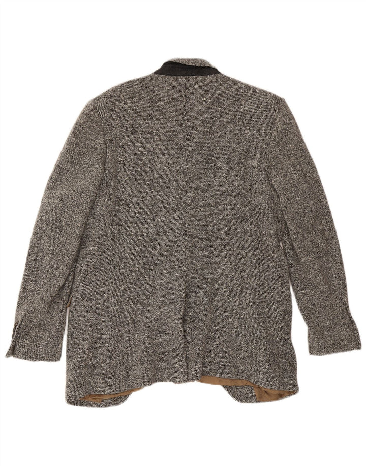 Dolce & Gabbana Herren 1-Knopf-Blazerjacke IT 52 XL Grau gefleckte Wolle