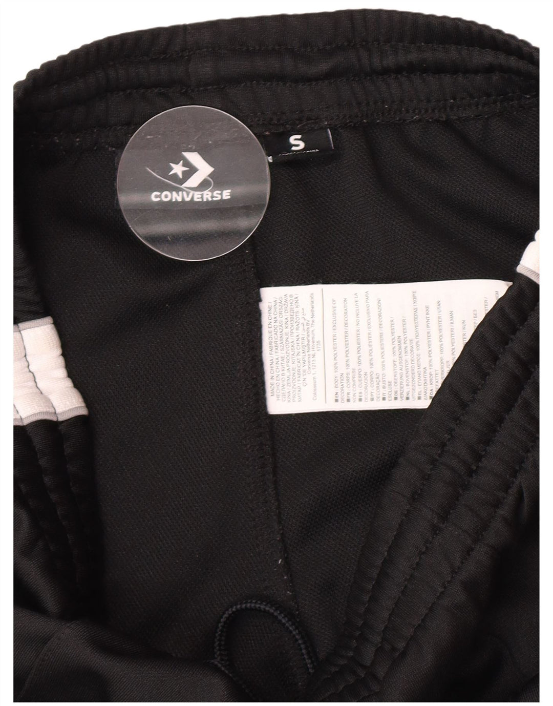Converse træningsdragtsbukser til kvinder UK 8 Small Black Colourblock Polyester