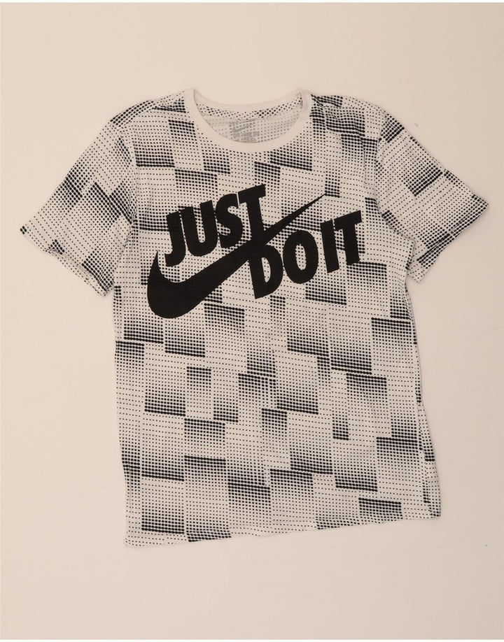 NIKE Mens Athletic Cut Graphic T-Shirt Top Medium White Cotton Vintage Nike and Second-Hand Nike from Messina Hembry 