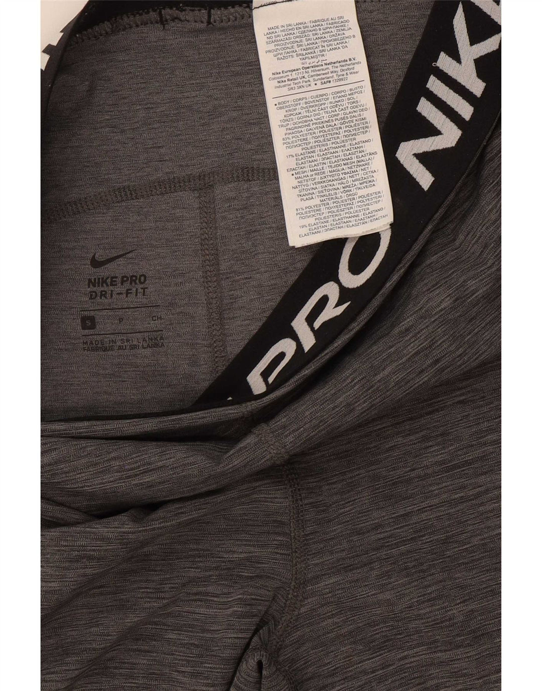 Leggings grafici da donna Nike UK 8 Small Poliestere color block grigio