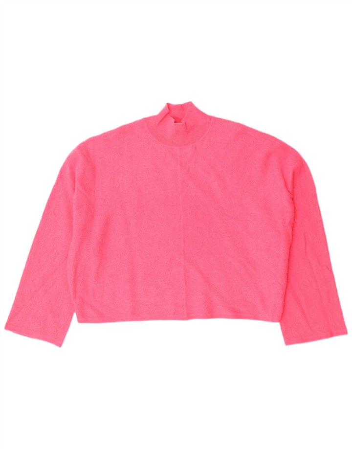 Cos Womens Crop Oversized Rollkragenpullover Pullover UK 10 Small Rosa Wolle