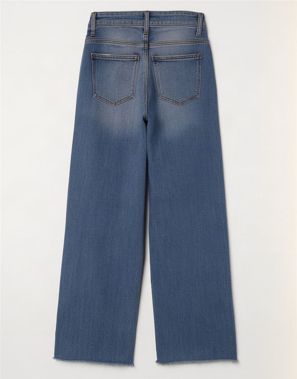 Zara Womens High Waist Wide Leg Jeans EU 34 2XS W24 L27 Blue