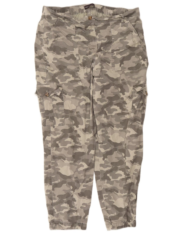 Marks & Spencer ženske kargo hlače UK 18 XL W36 L28 sive kamuflažne
