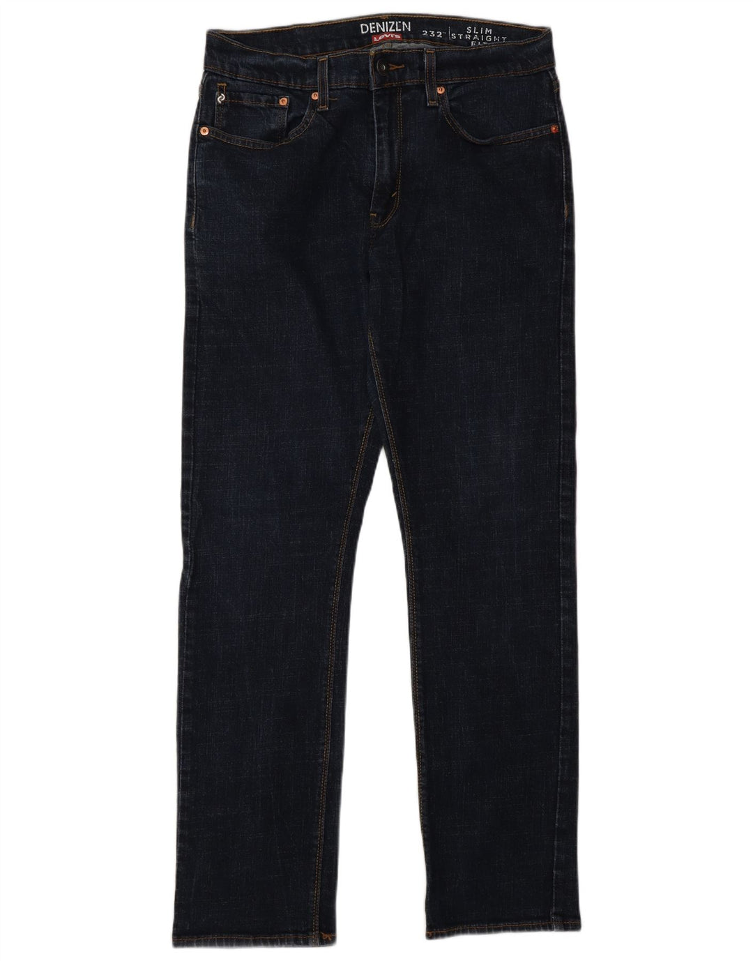 Levi's Mens Denizen Slim Straight Jeans W32 L32 Navy Blue Cotton