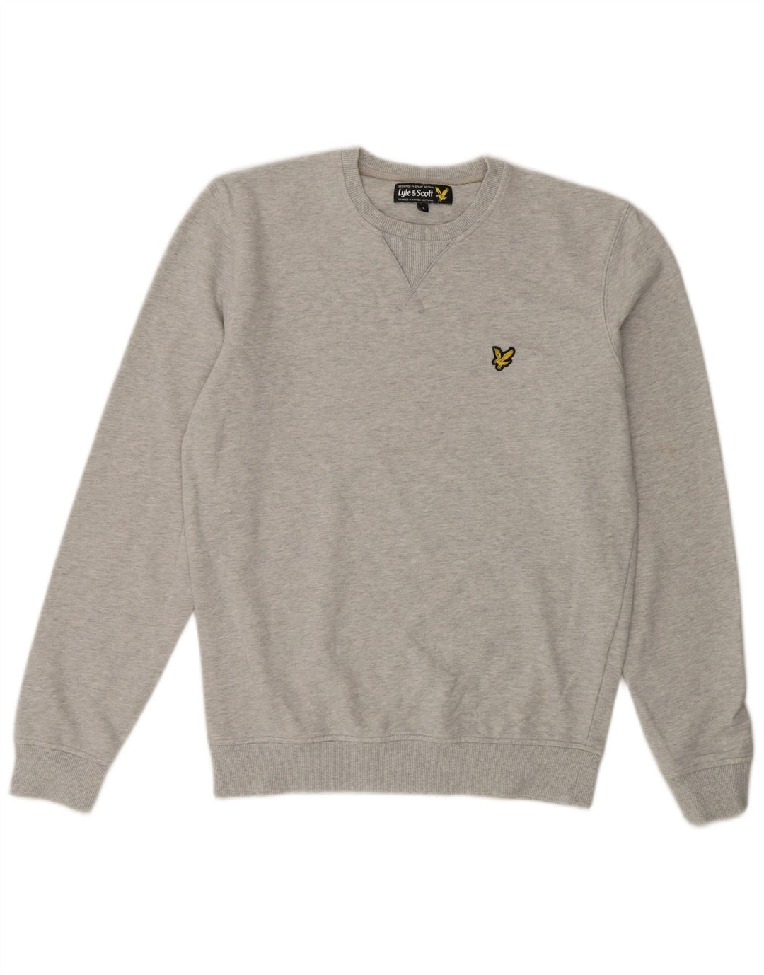 LYLE & SCOTT Herren-Sweatshirt-Pullover, klein, grau gefleckte Baumwolle