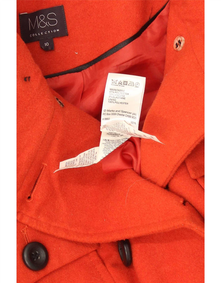 Marks & Spencer Abrigo cruzado para mujer UK 10 Small Poliéster rojo