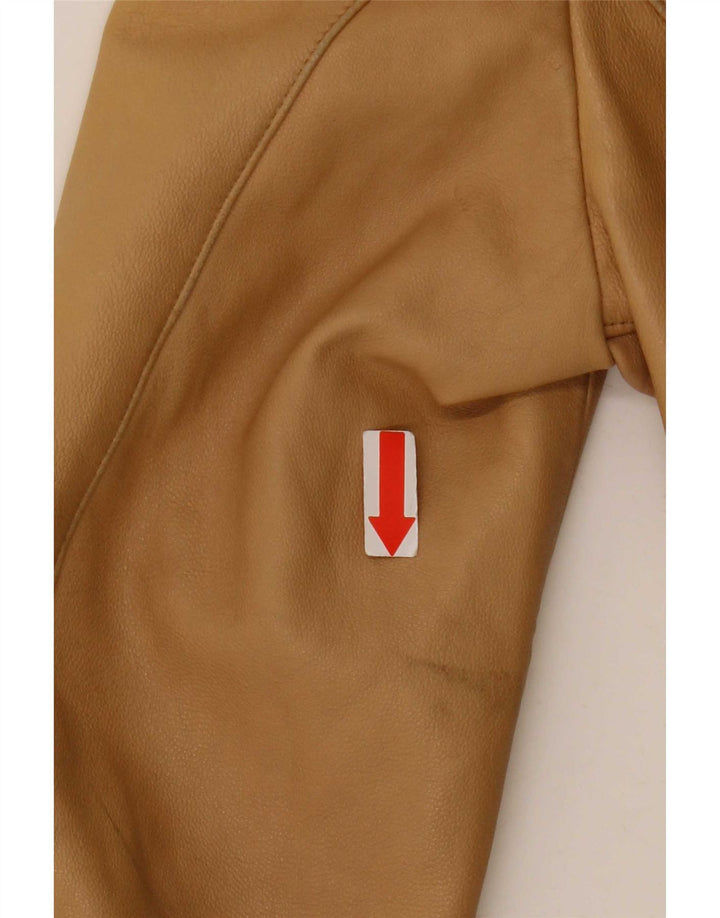 York Γυναικείο Δερμάτινο Μπουφάν IT 42 Medium Beige