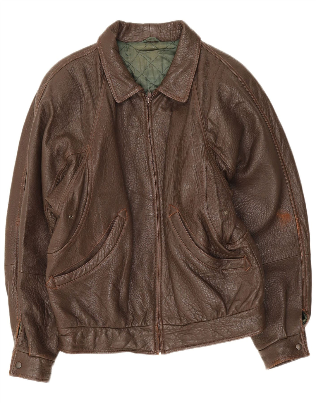 Vintage Herren Lederjacke IT 48 Mittelbraun