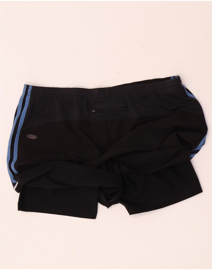 Pantaloncini sportivi Adidas da uomo grandi in poliestere color block nero